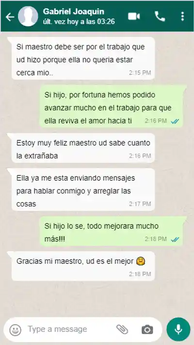 Captura de testimonio de amarre de amor en San Salvador